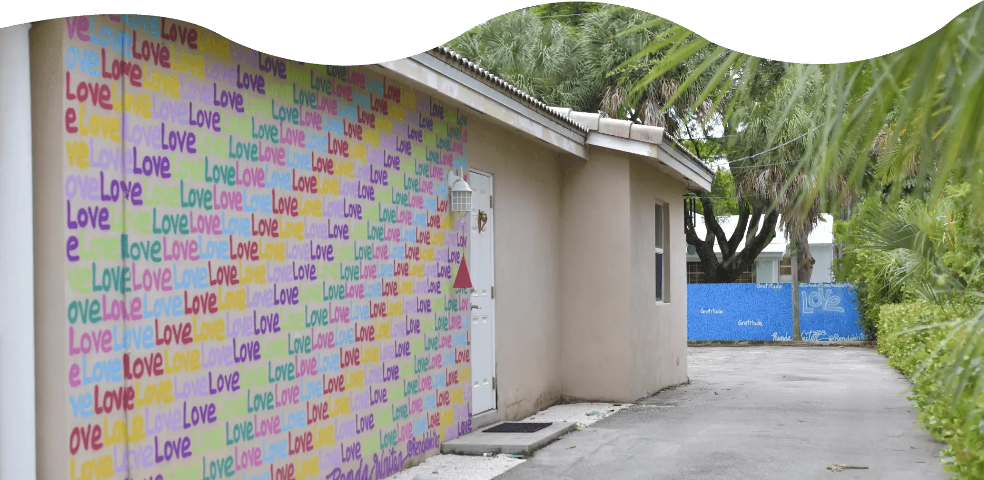 Building with the word love painted on it